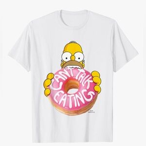 The Simpsons Homer Can't Talk Eating Big Donut Logo T-Shirt Men’s Size Large